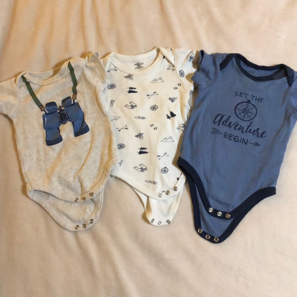 Short Sleeve Baby Onesies - 3pk